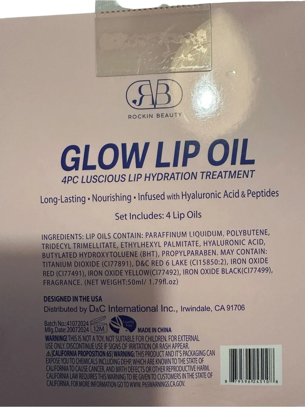 Rockin Beauty Glow Lip Oil 4-Piece Hydrating Treatment Set